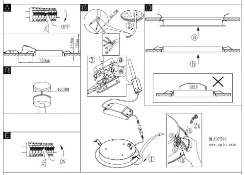 Точечный светильник Eglo 97593 FIOBBO (14578)