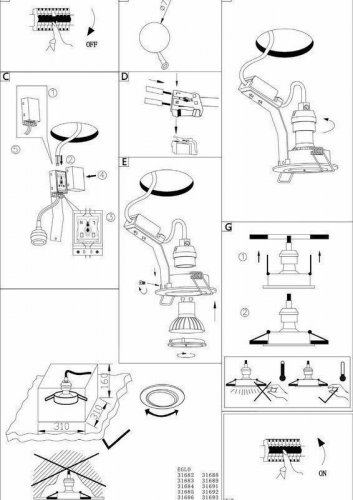 Точечный  светильник  Eglo  31683  Einbauspot  (набор  из  3шт)  (82665)
