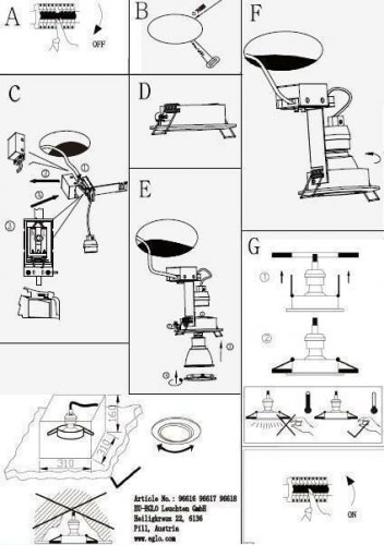 Точечный светильник Eglo 96617 Tedo (96098)