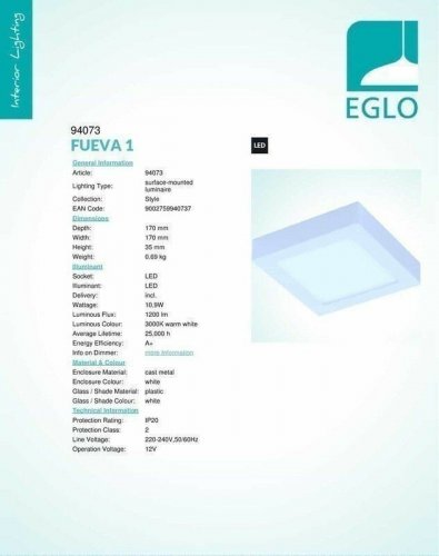 Світильник точковий Eglo 94073 Fueva 1 (72157)