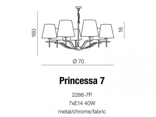 Люстра Azzardo AZ0725 Princessa 7 (2286-7P) (16048)