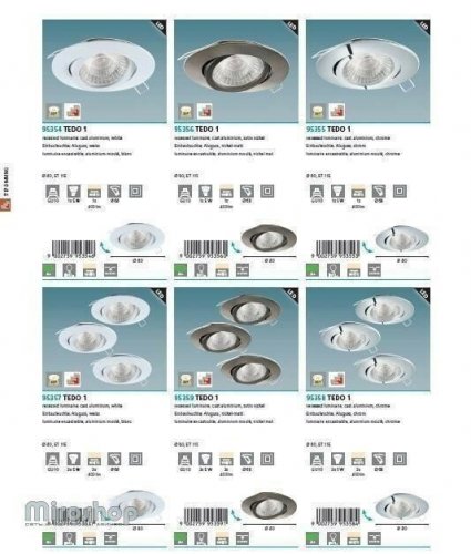 Точковий світильник Eglo 95359 Tedo 1 (90033)