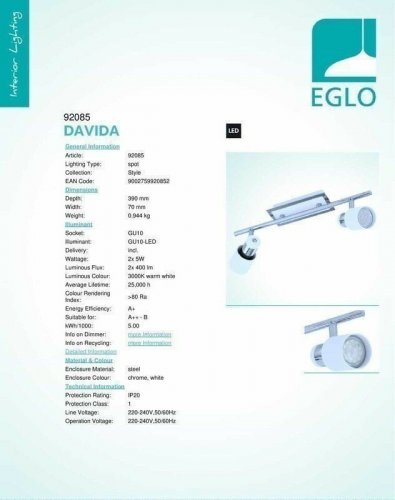 Спот Eglo 92085 Davida (44271)