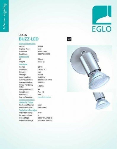 Спот Eglo 92595 Buzz-Led (44404)