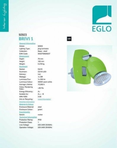 Спот Eglo 92923 Brivi 1