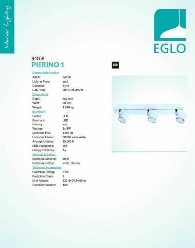 Спот Eglo 94558 Pierino 1