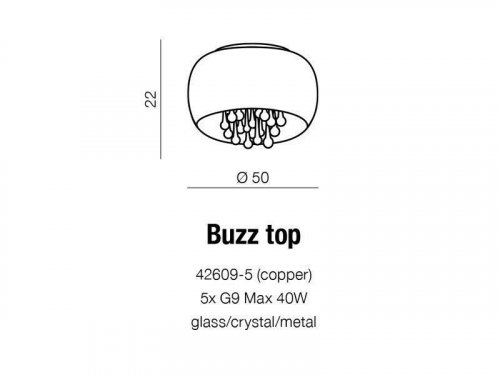 Люстра  Azzardo  AZ1646  Buzz/top  (42609-5-CO)  (23711)