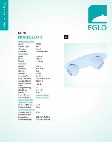 Спот  Eglo  93168  Norbello  3  (64073)