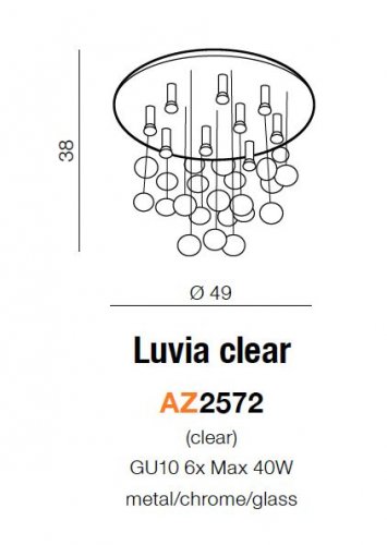 Люстра Azzardo AZ2572 Luvia (clear) 