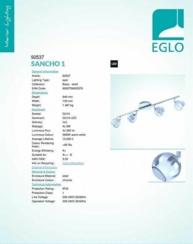 Спот Eglo 92537 Sancho 1