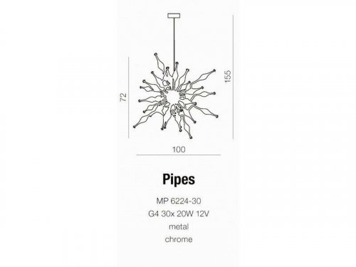 Люстра Azzardo AZ0040 Pipes (MP6224-30-CH) (16033)