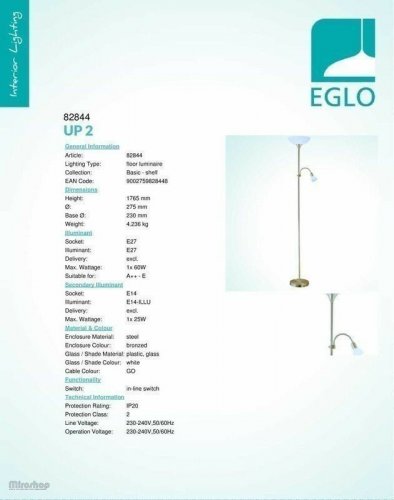 Торшер Eglo 82844 Up 2 (37774) 