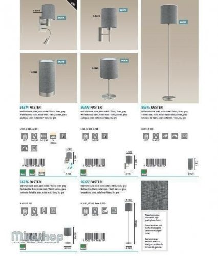 Торшер Eglo 96377 Pasteri (96064)