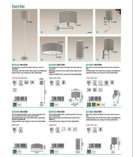 Торшер Eglo 95167 Pasteri (83208)