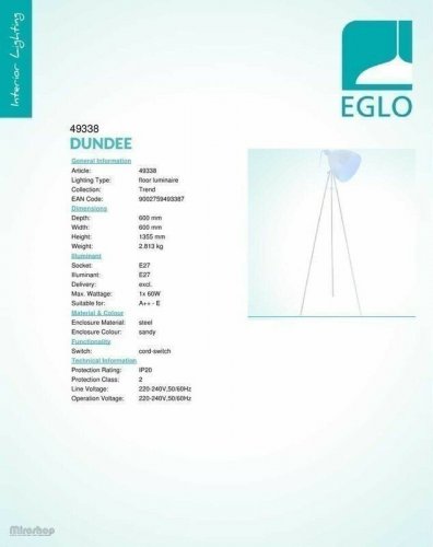 Торшер Eglo 49338 Dundee (74541)