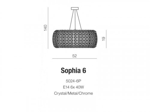Люстра Azzardo AZ0697 Sophia 6 (5024-6P crystal/metal/chrome) 
