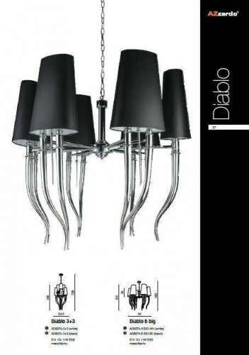 Люстра  Azzardo  AZ0173  Diablo  3+3  (white)  (AD8074-3+3-WH-CH)  (15254)