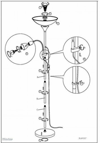 Торшер Eglo 93207 Up 5 (64157)