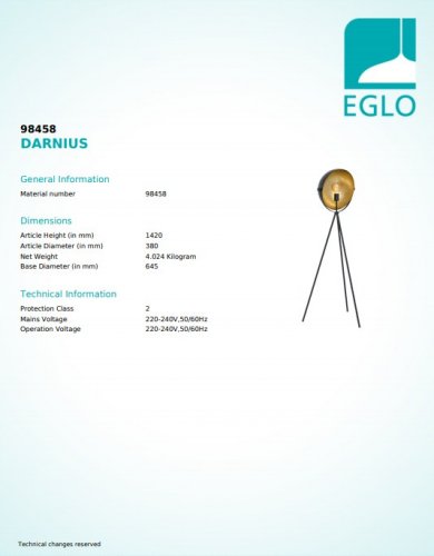 Торшер Eglo 98458 DARNIUS