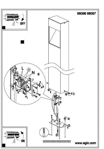 Вуличний стовпчик Eglo 98096 MANFRIA (22354)