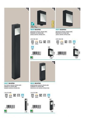 Вуличний стовпчик Eglo 98096 MANFRIA (22354)