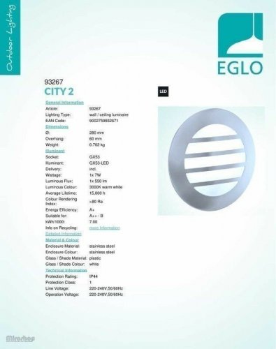 Вуличний світильник Eglo 93267 City 2