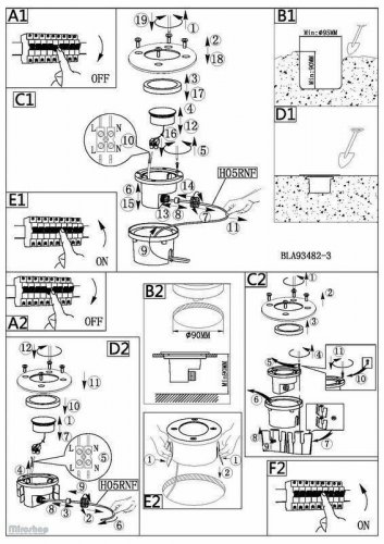 Ґрунтовий світильник Eglo 93482 Lamedo (76412)