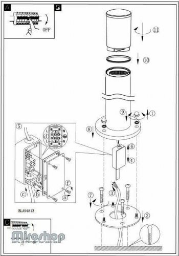 Ліхтарний стовп Eglo 94813 Penalva (84128) 