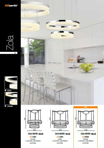 Люстра Azzardo AZ2560 Zola 80/60 (chrome) 