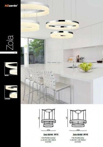 Люстра Azzardo AZ1295 Zola 80/60 (white) (7105-2PL-8060-WH) (15699)