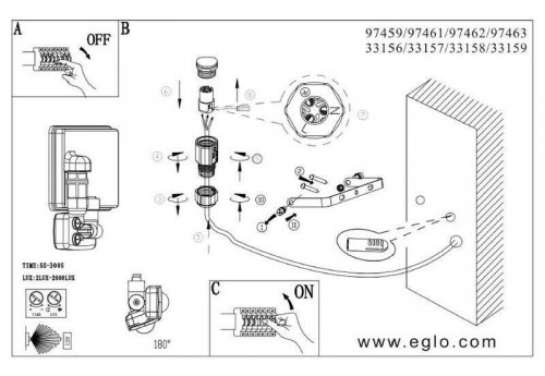 Вуличний світильник Eglo 33156 Faedo (14465)