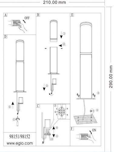 Вуличний стовпчик Eglo 98152 FIUMICINO (22380)