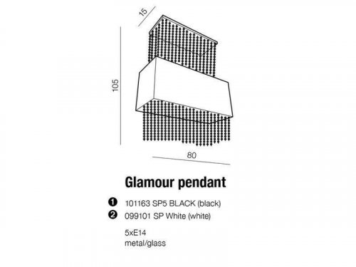 Люстра Azzardo AZ1586 Glamour (black) (101163-SP5-BK) (15258)