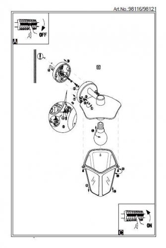 Настінний світильник Eglo 98116 MONREALE (22326)