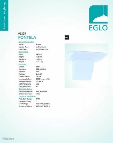 Вуличний світильник Eglo 93255 Fontela (78913)