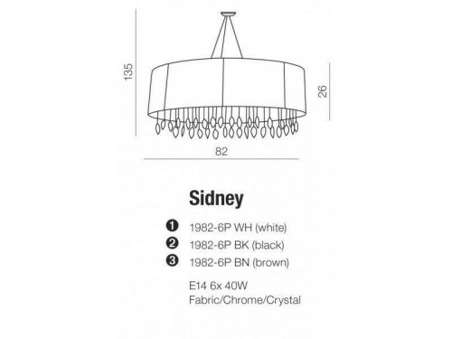 Люстра Azzardo AZ0914 Sidney oval (black) (1982-6P-BK) (15561)