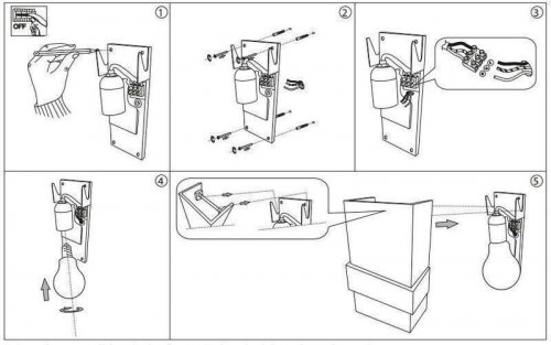 Світильник настінний Ideal Lux STONES AP1 (015125) (48980)