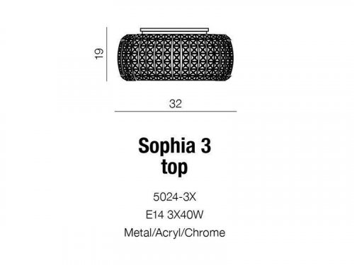 Люстра Azzardo AZ0519 Sophia 3 top (5024-3X crystal/metal/chrome) (23743)