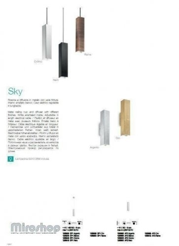 Бра Ideal Lux SKY AP2 ORO (136899) (93998)