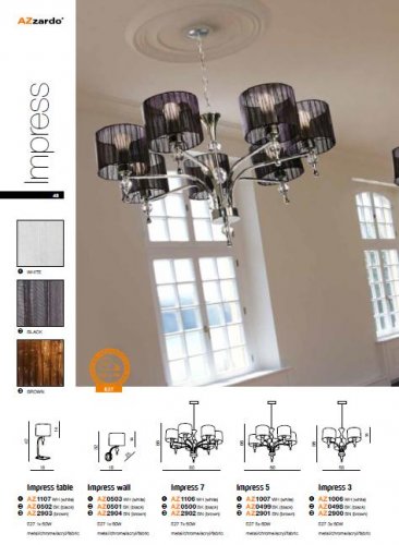 Люстра Azzardo AZ2902 Impress 7 (brown) (1976-7P-BN) 