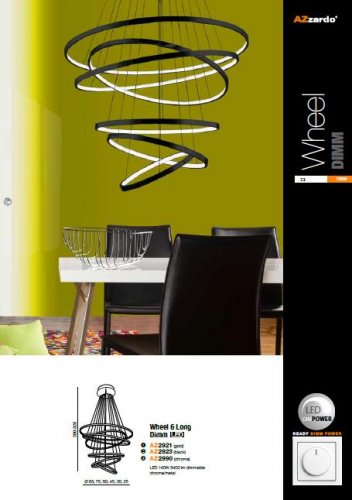 Люстра Azzardo AZ2990 Wheel 6 Long Dimm (chrome)