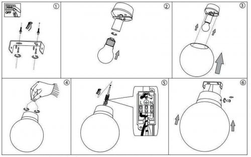 Настінний світильник Ideal Lux MAPA BIANCO AP1 D20 (059815) (48641)