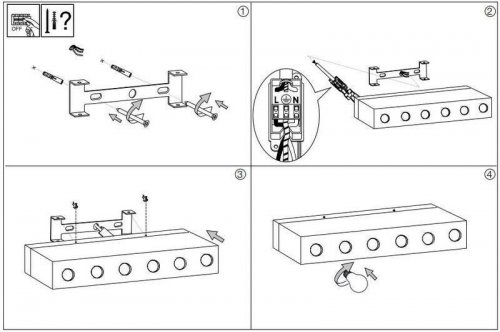 Бра Ideal Lux PRIVE AP6 NERO (159508) (13134)