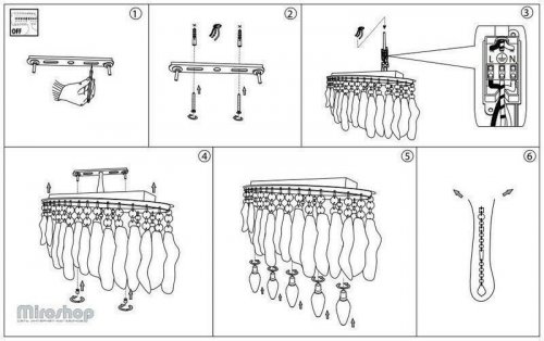 Люстра Ideal Lux RAIN CLEAR PL5 (008455)
