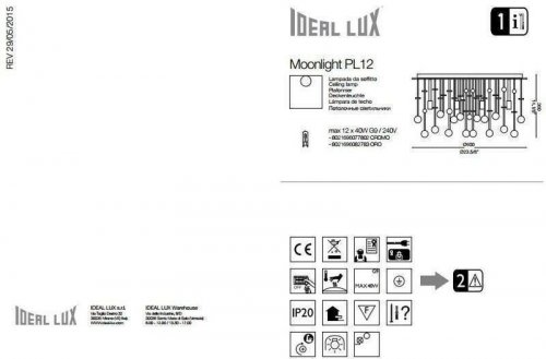 Люстра Ideal Lux MOONLIGHT PL12 CROMO (077802) (56308)