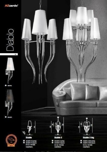 Люстра Azzardo AZ1344 Diablo 3 big (black) (AD8074-3-BIG-BK-CH) (15361) 