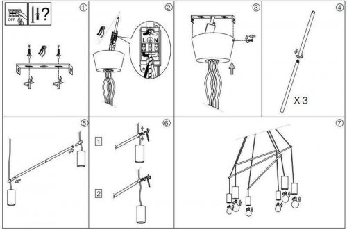 Люстра Ideal Lux POP SP6 NERO (158815) (23049)