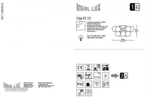 Люстра Ideal Lux DEA PL10 CROMO (074740)