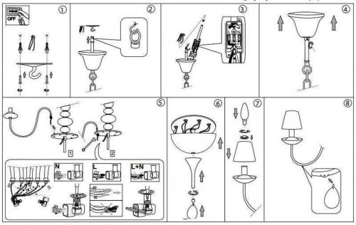 Люстра Ideal Lux BLANCHE SP8 NERO (111896) (87834)