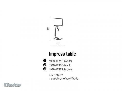 Настольная лампа Azzardo AZ0502 Impress table (black) (1976-1T-BK) (15397)